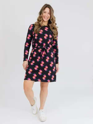 Abby Long Sleeve Dress Memphis Shapes Black