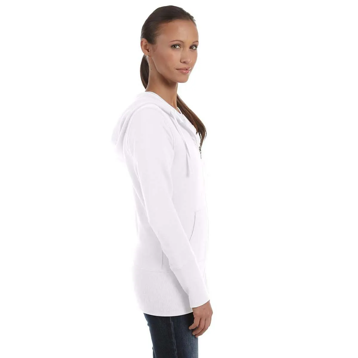 Bella   Canvas Women's White Stretch French Terry Lounge Jacket