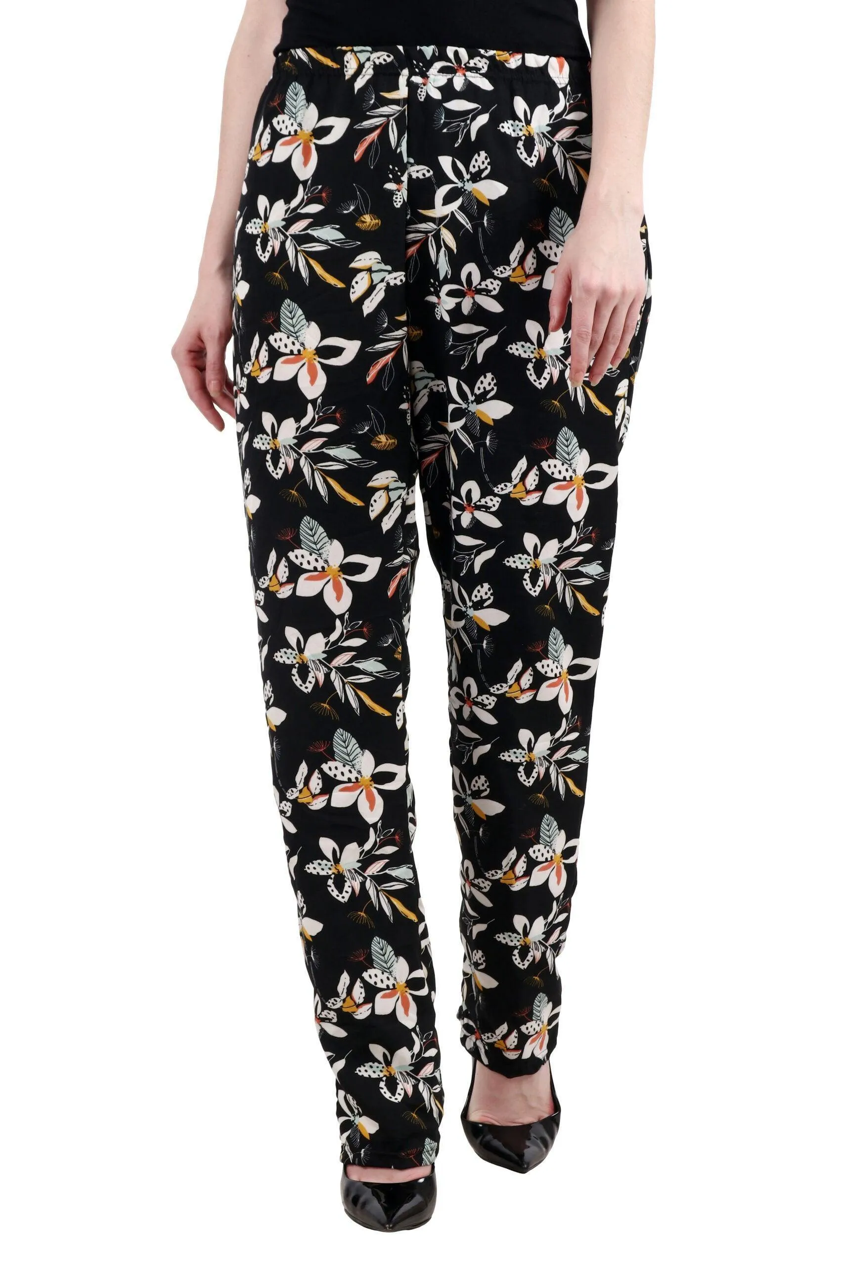 Black Floral Printed Pyjamas