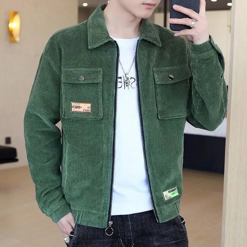 Bonsir Stylish Thick Men's Coats Winter Warm Corduroy Male Jackets Original Brands New In On Offer Joker Y2k Cheap Clothes Novelty Cold