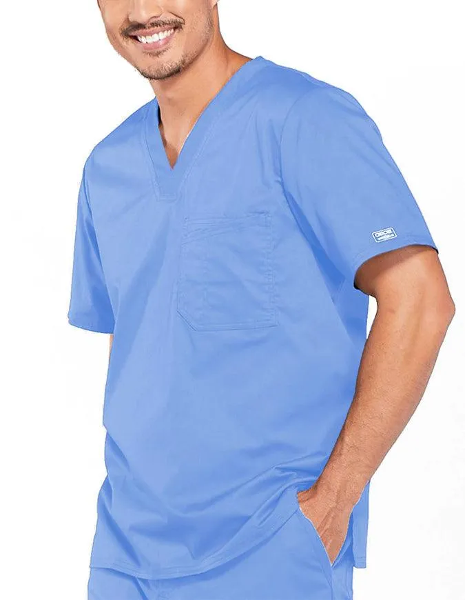 Cherokee WorkWear Men's Double Chest Pocket V-Neck Scrub Top