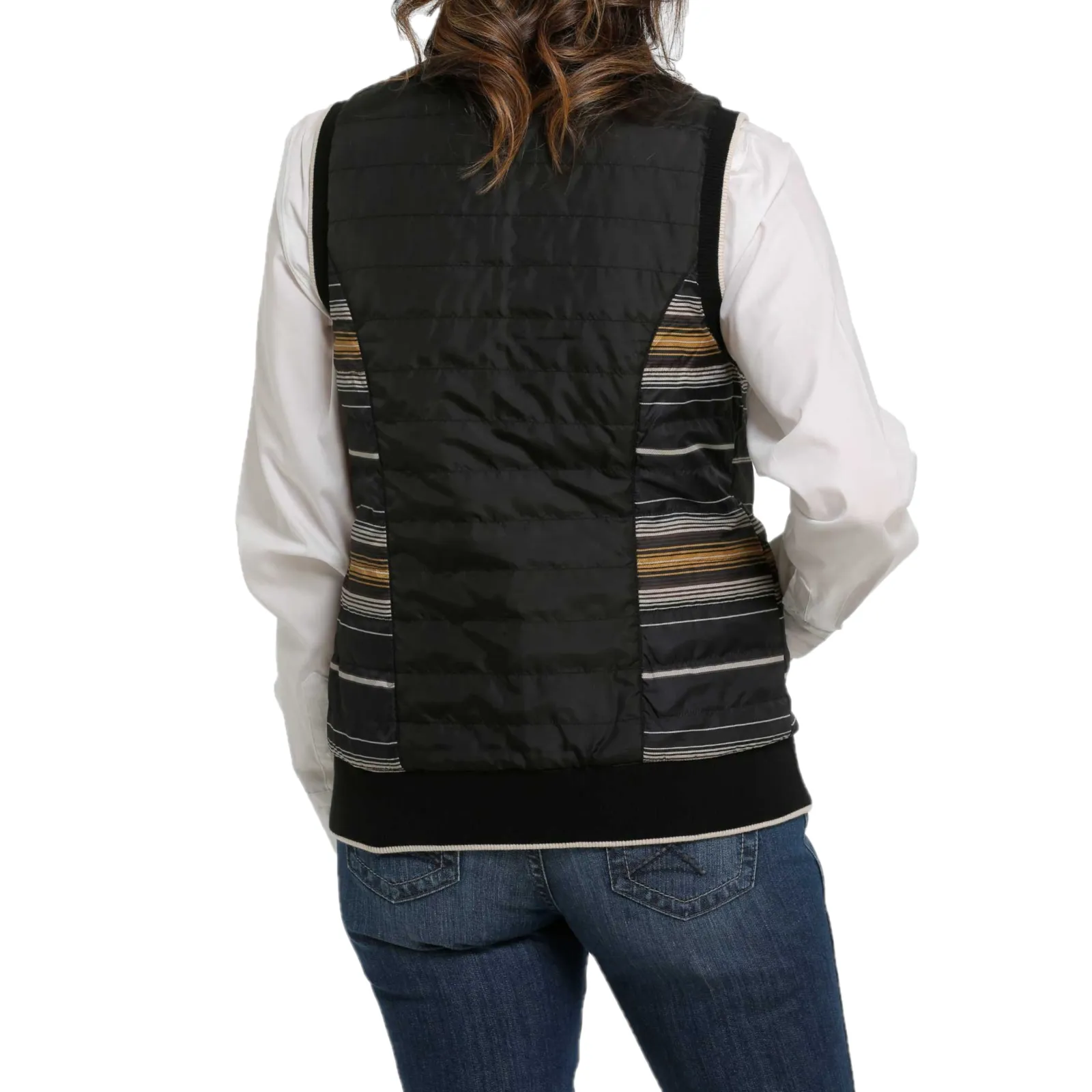 Cinch® Ladies Striped Black Reversible Vest MAV9887001