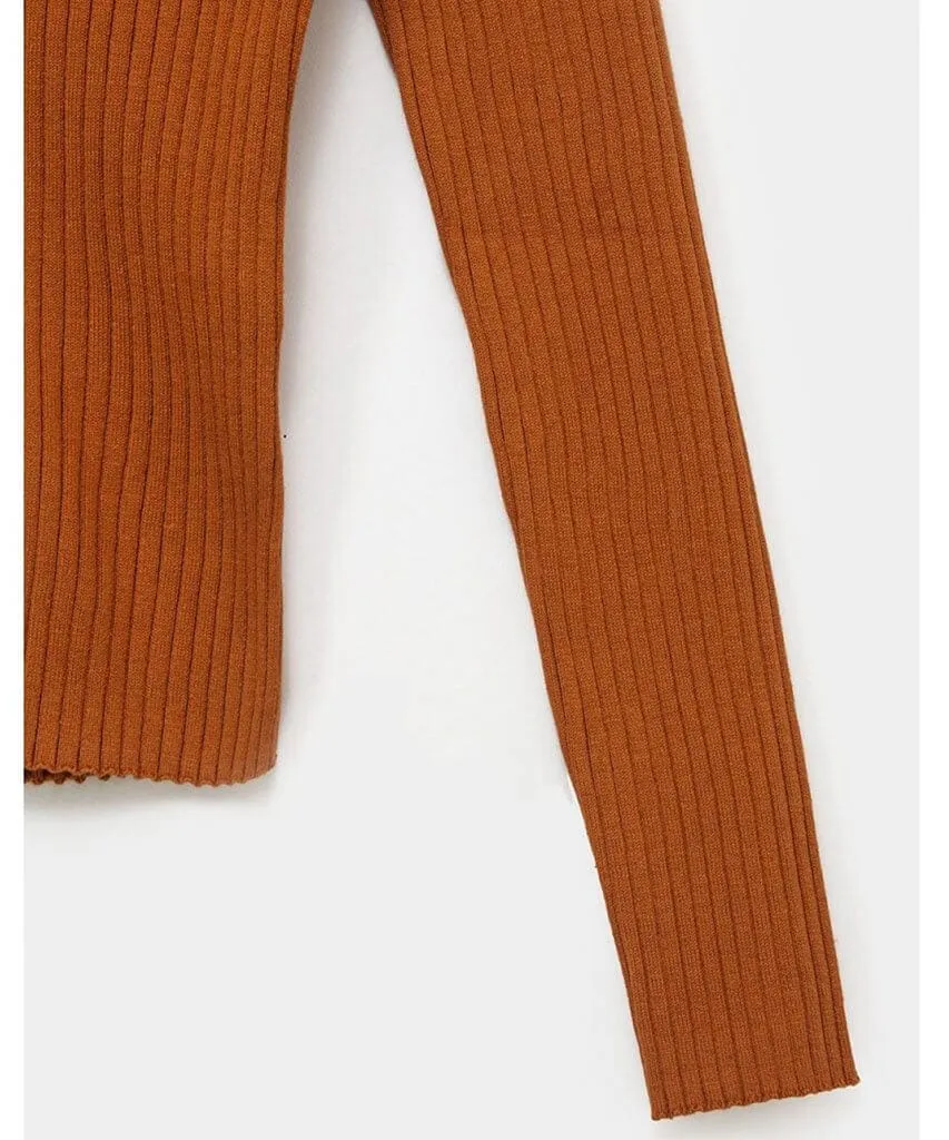 Classic Rib Cardigan Cinnamon