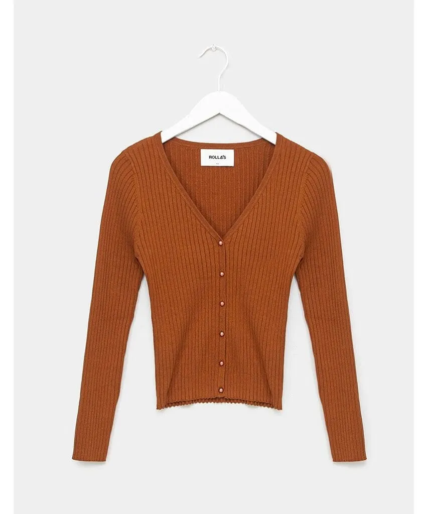 Classic Rib Cardigan Cinnamon