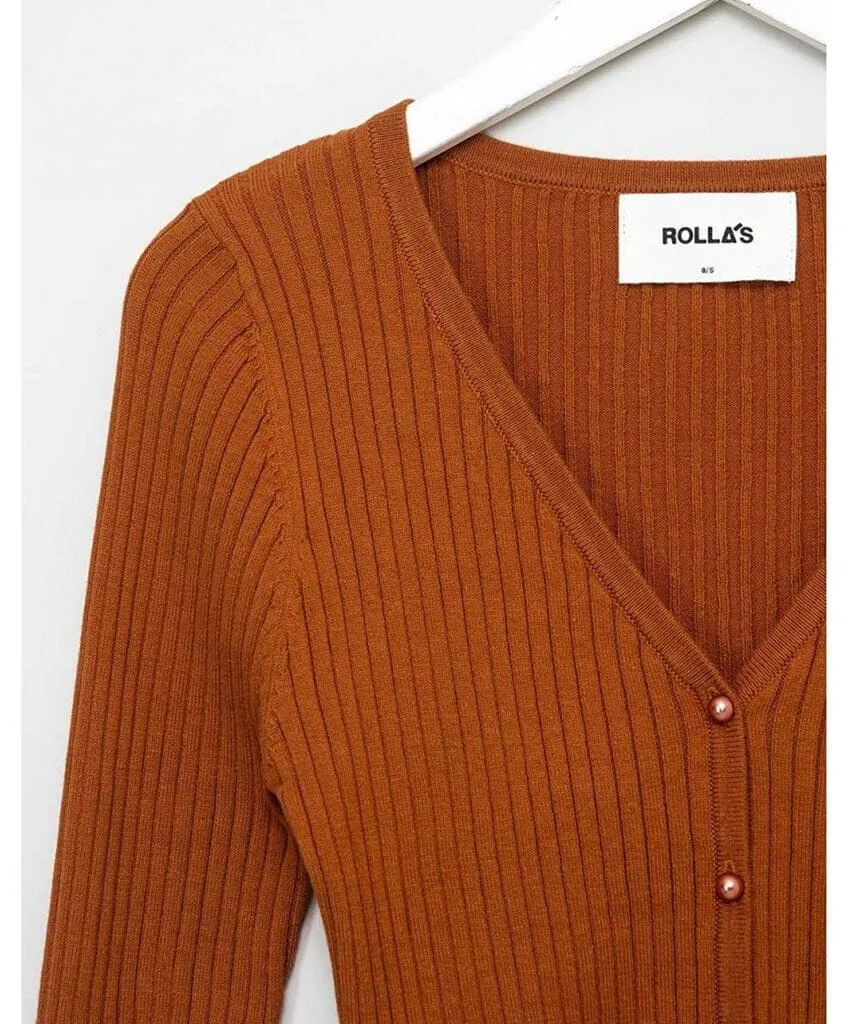 Classic Rib Cardigan Cinnamon