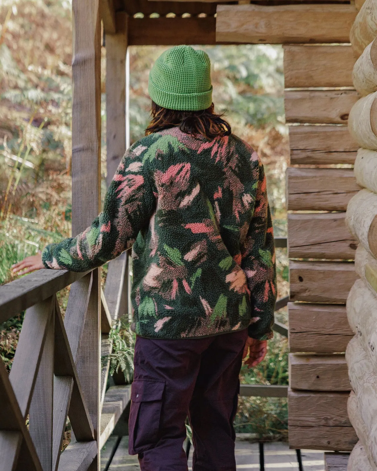 Clover 2.0 Fleece Jacket in Abstract Mountain Fir Tree