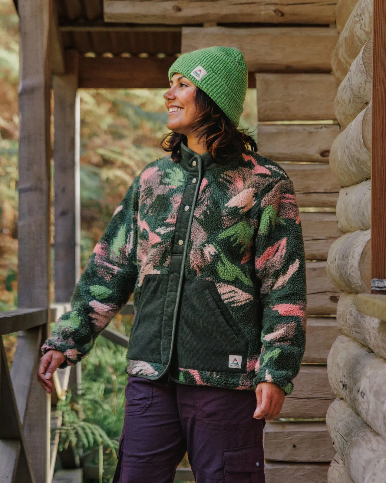 Clover 2.0 Fleece Jacket in Abstract Mountain Fir Tree