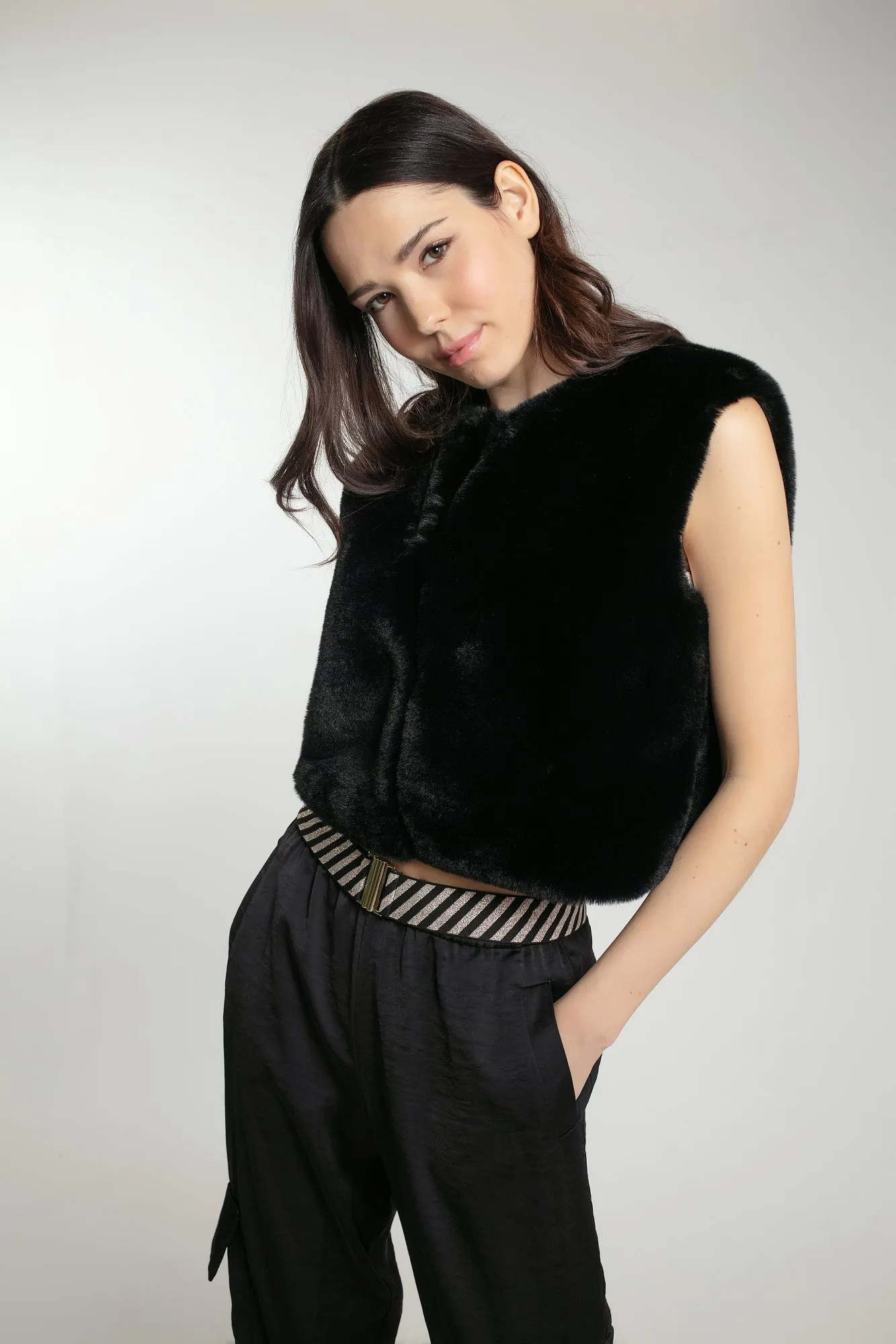 EDELWEISS GILET IN BLACK