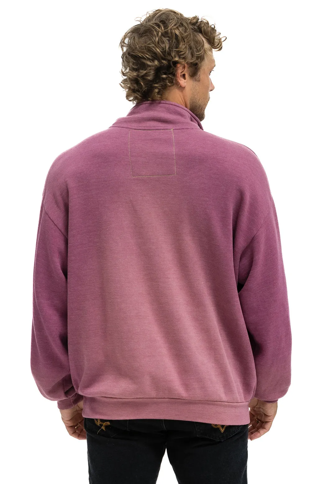 ESSENTIAL HALF ZIP RELAXED SWEATSHIRT - FADED BERRY