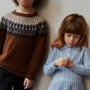 Fair Isle Sweater - 100% Merino - Amber (2-12y)