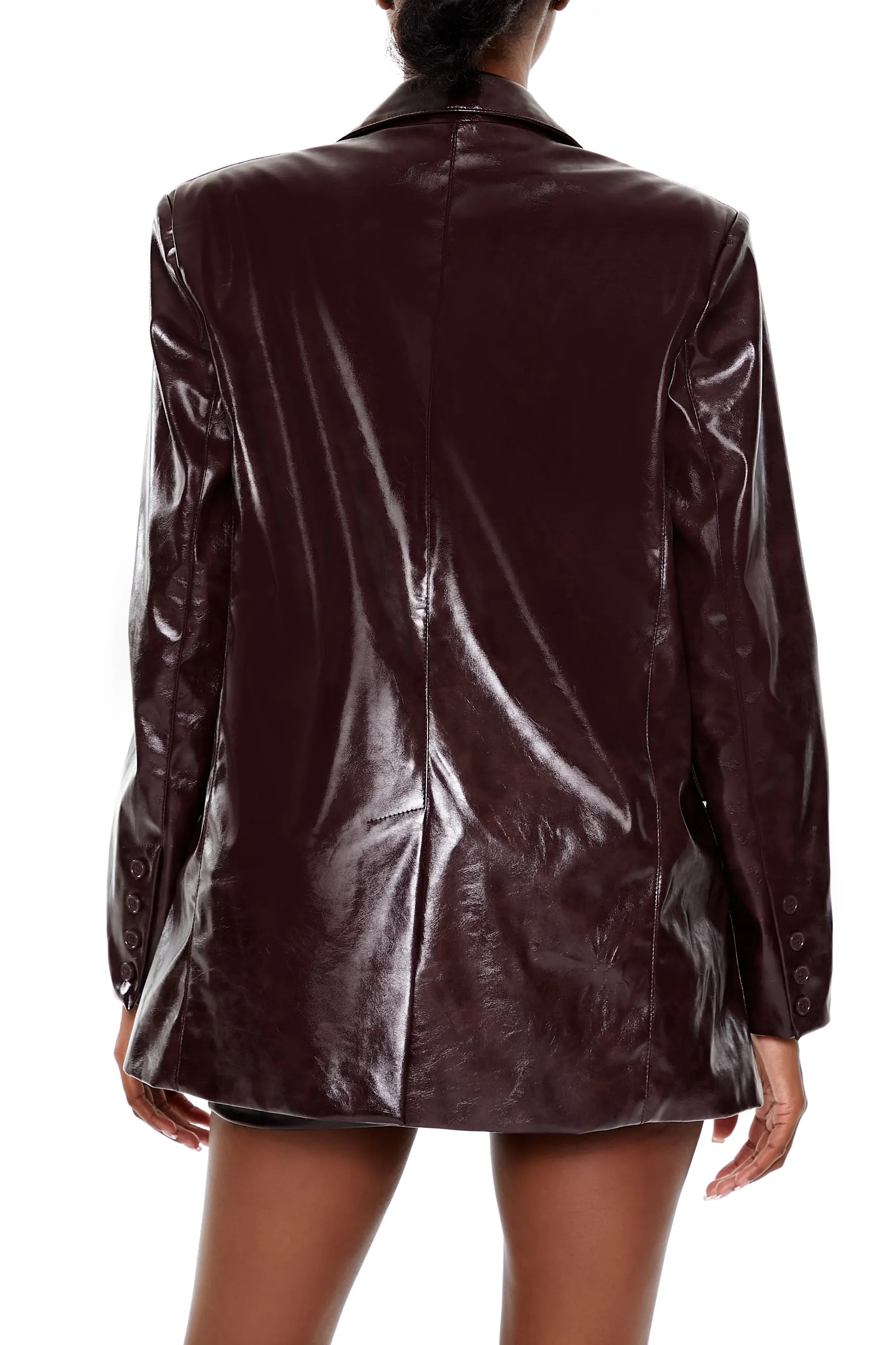 Faux Patent Leather Blazer