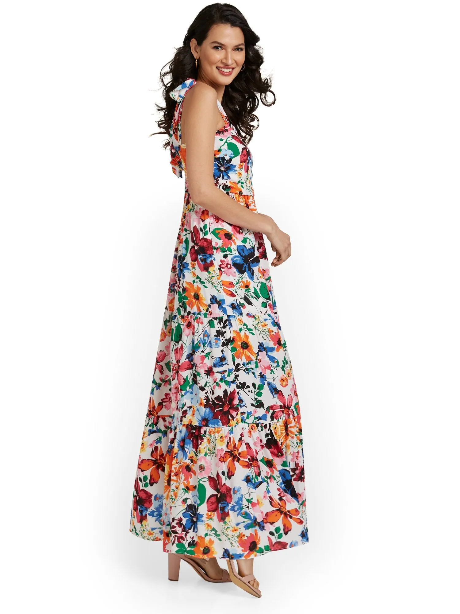 Floral-Print Tiered Maxi Dress