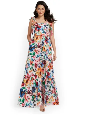 Floral-Print Tiered Maxi Dress