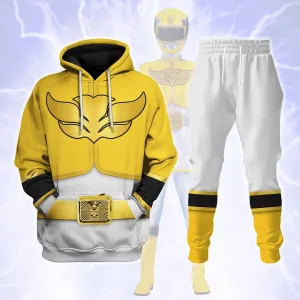 Gearhomie Megaforce Yellow Ranger Hoodies Sweatshirt T-shirt Hawaiian Sweatpants