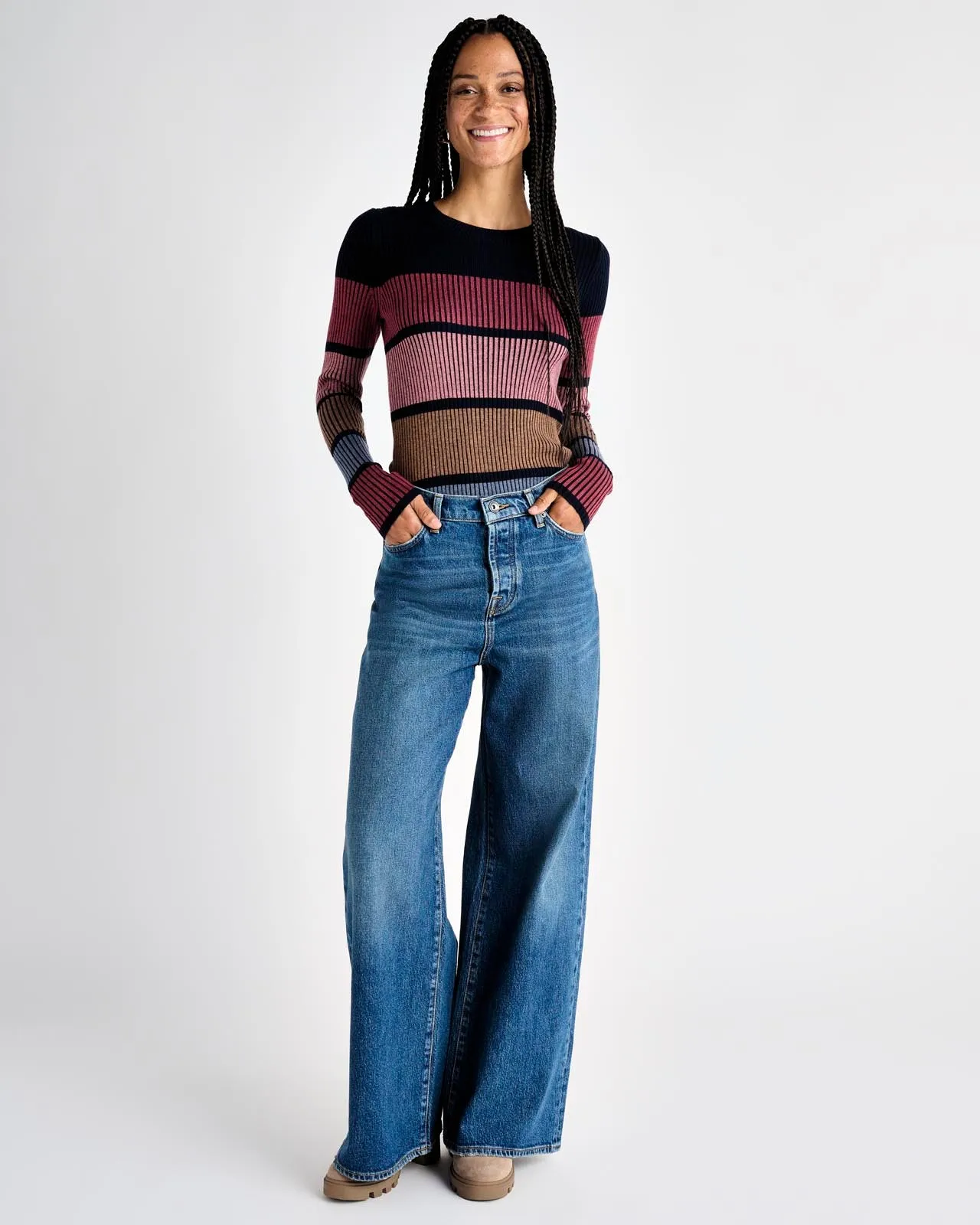 Georgie Rib Colorblock Sweater