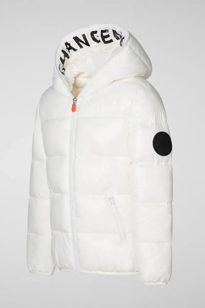 Girls' Kate Hooded Puffer Jacket In Off White