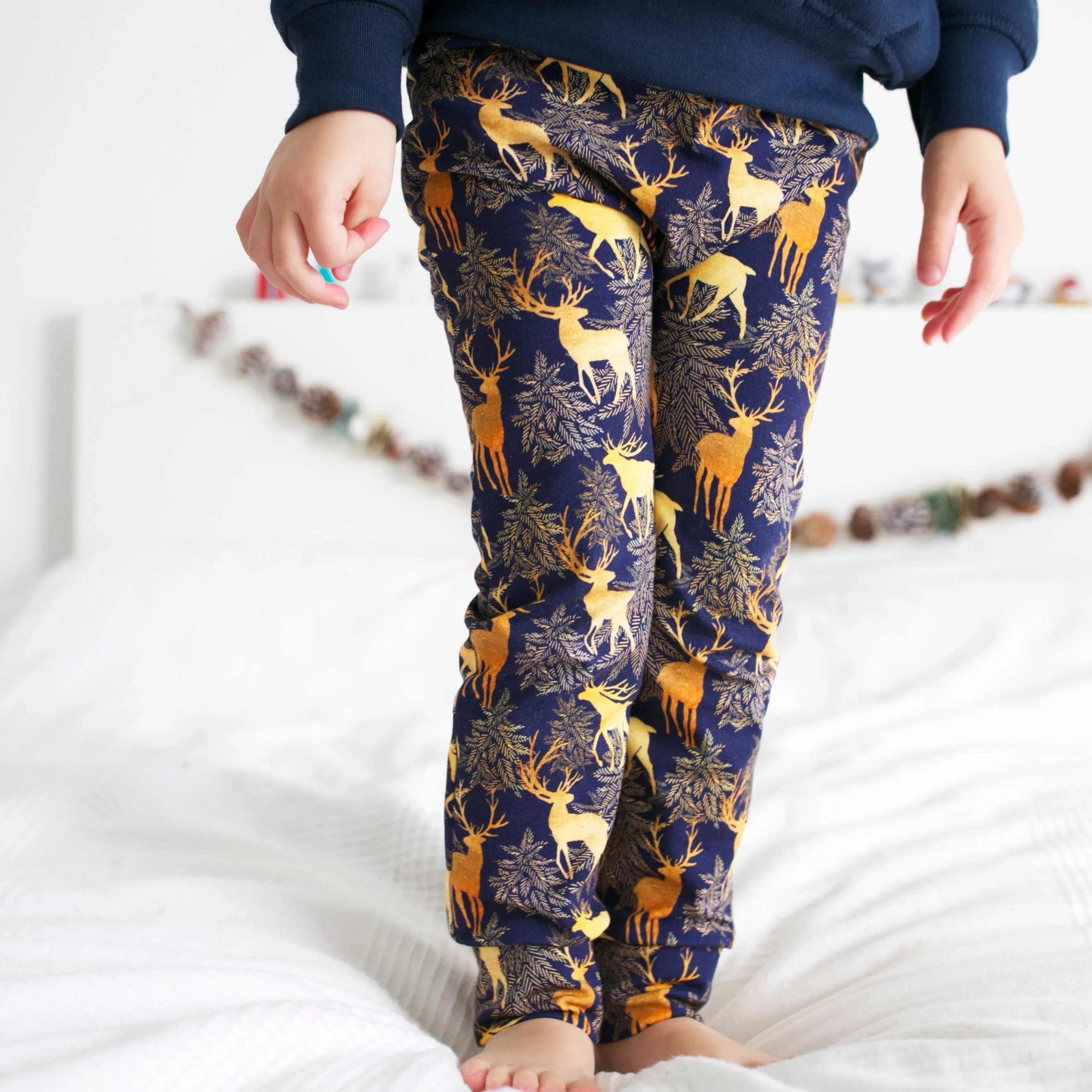 Golden Stag Print Leggings