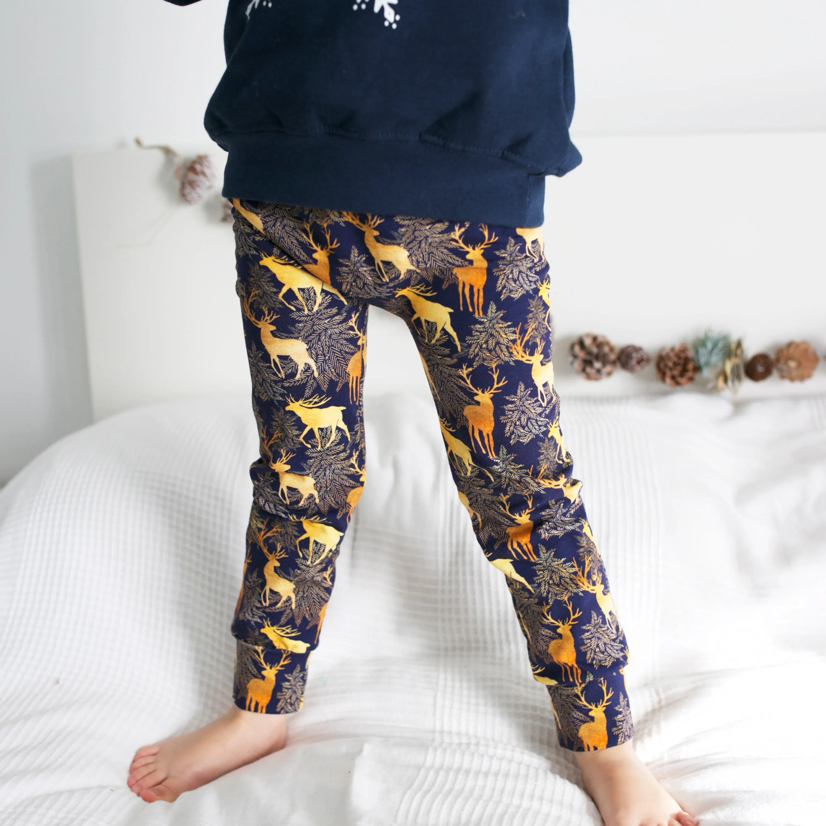 Golden Stag Print Leggings