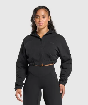 Gymshark Superset Crop Zip Hoodie - Black