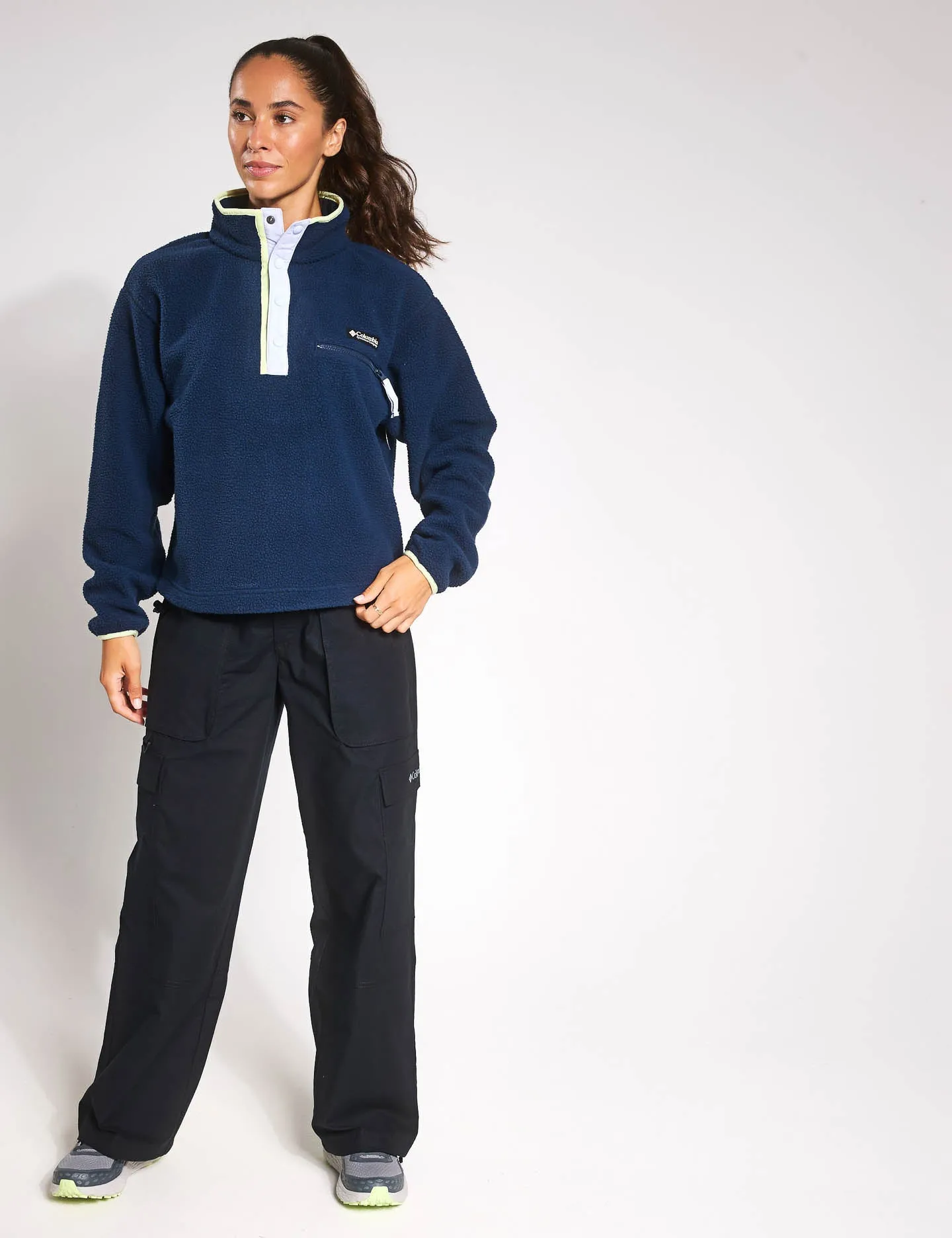 Helvetia II Cropped Sherpa Half Snap Fleece - Collegiate Navy