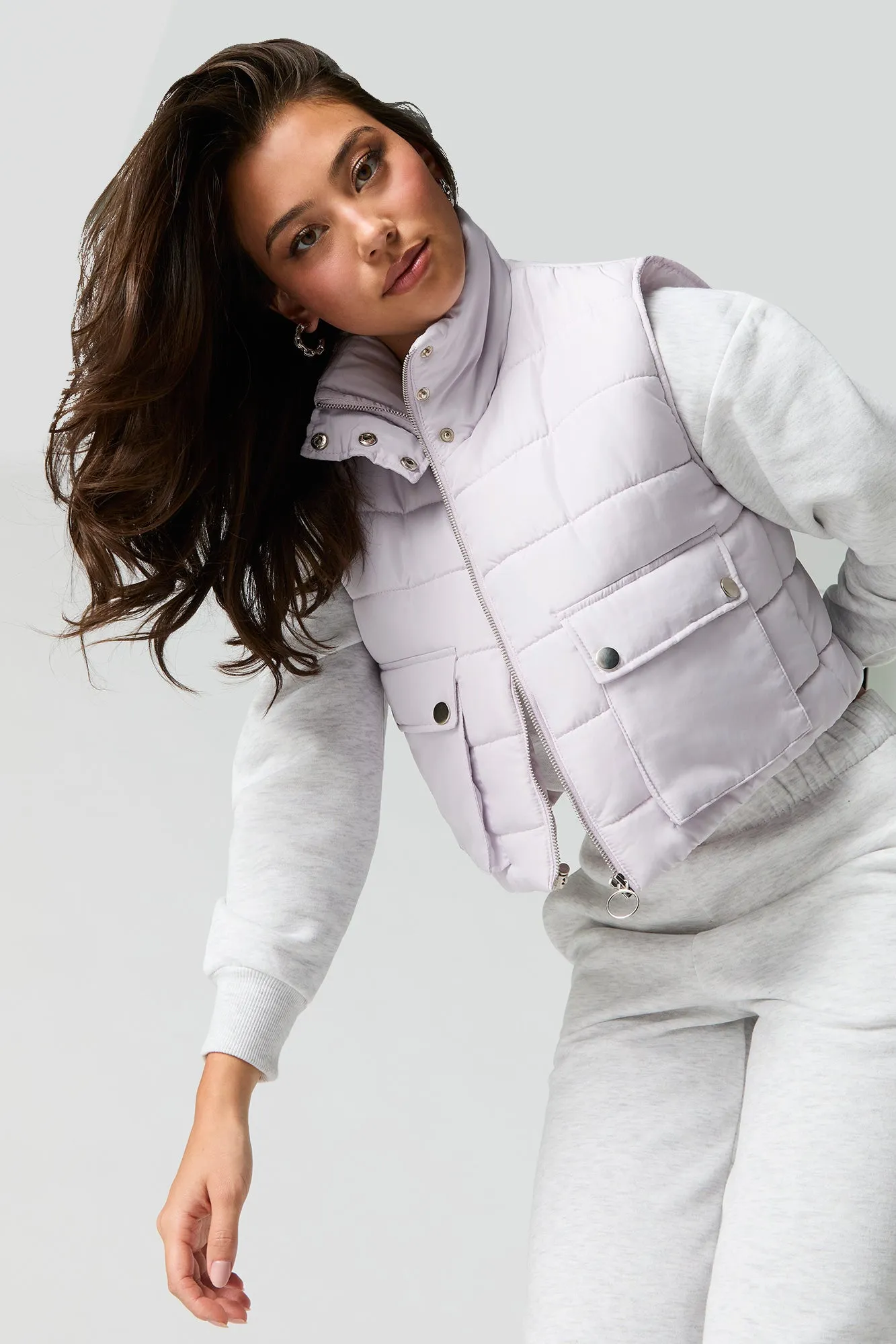 High Neck Puffer Vest