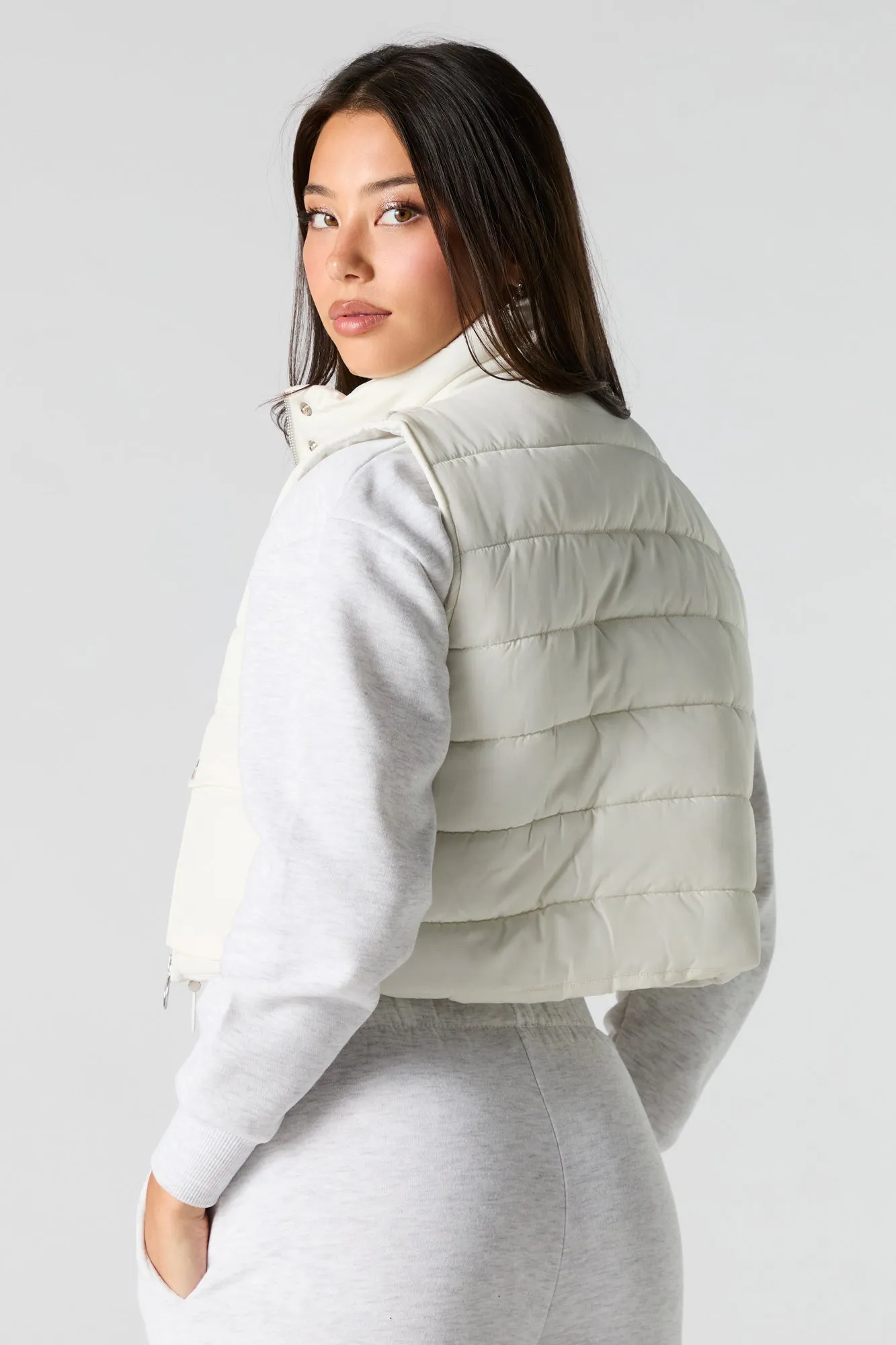 High Neck Puffer Vest