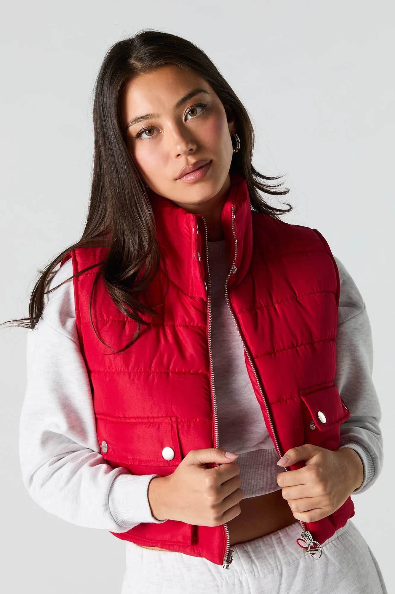 High Neck Puffer Vest