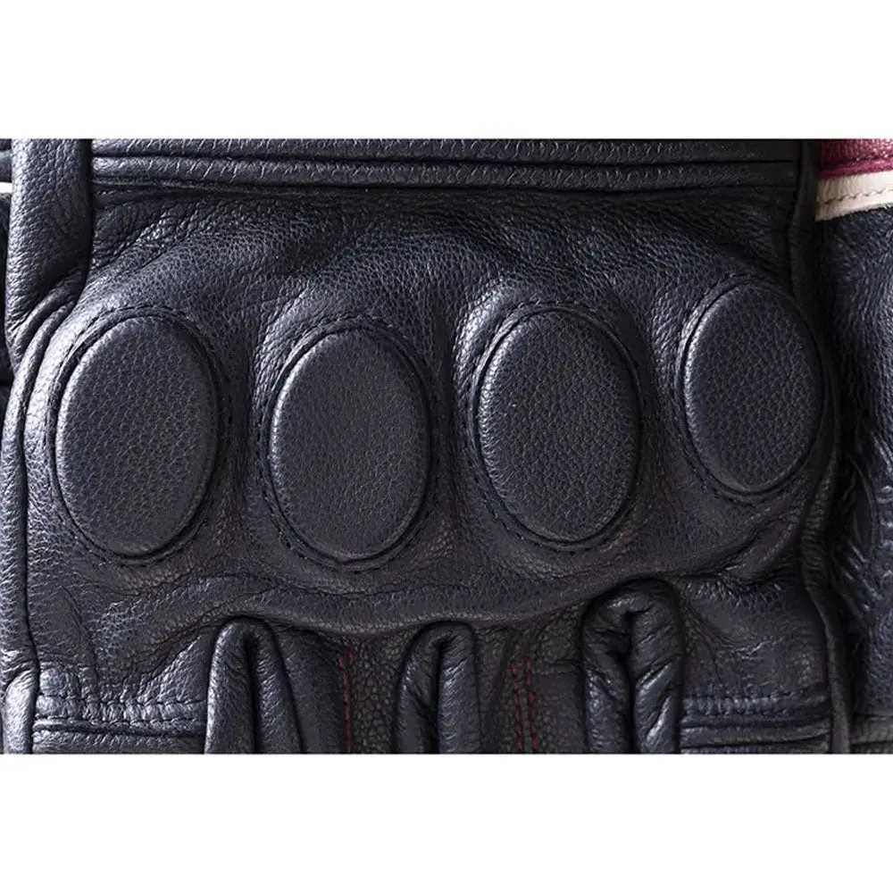 Indian Motorcycle Mens Leather Retro 2 Riding Standard Gloves Black