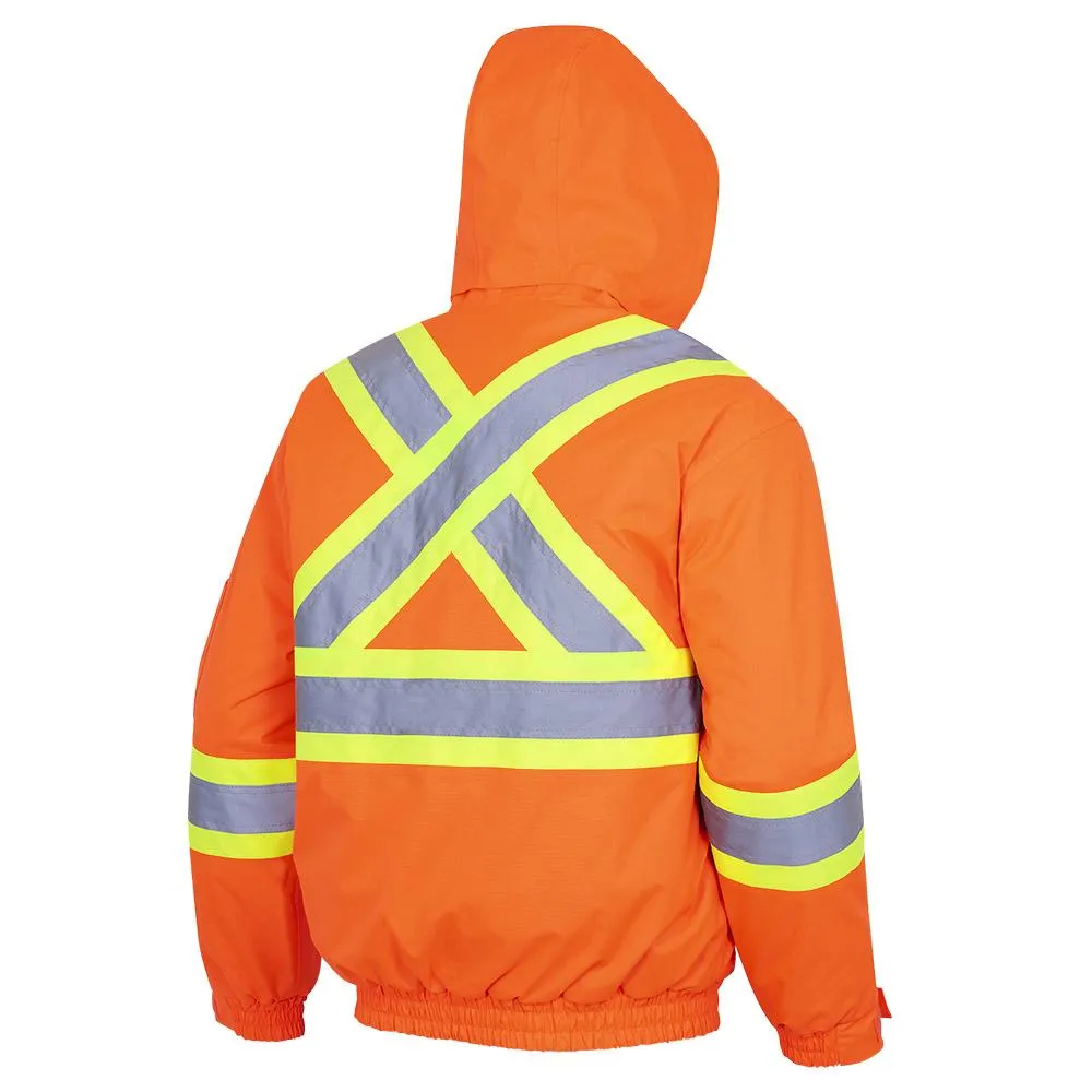 Jacket - Pioneer Hi-Viz 100% Waterproof Winter Quilted Safety Bomber Jacket, 5032 / 5033