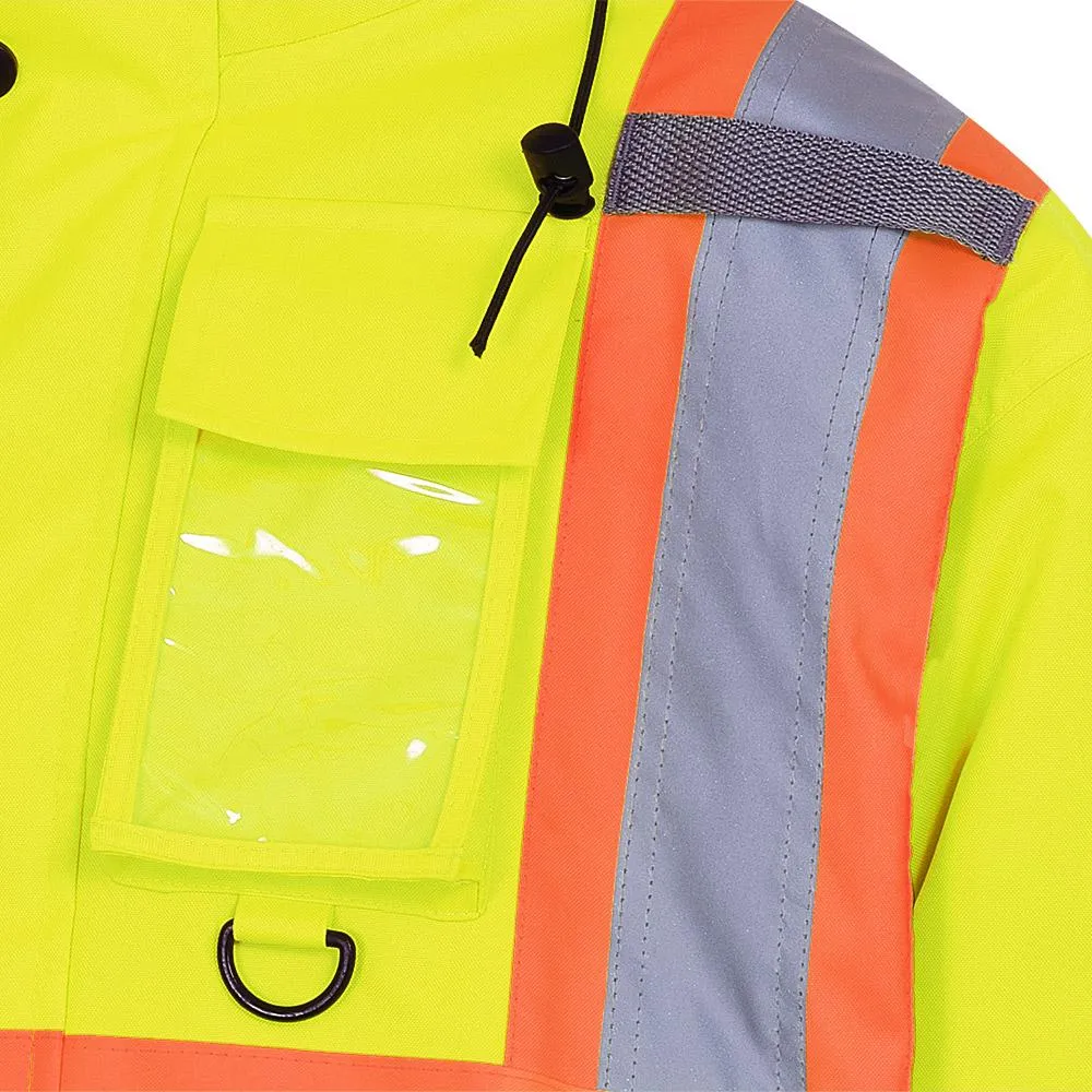 Jacket - Pioneer Hi-Viz 100% Waterproof Winter Quilted Safety Bomber Jacket, 5032 / 5033