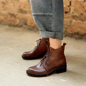 Leather British Comfortable Women Boots| Gift Shoes