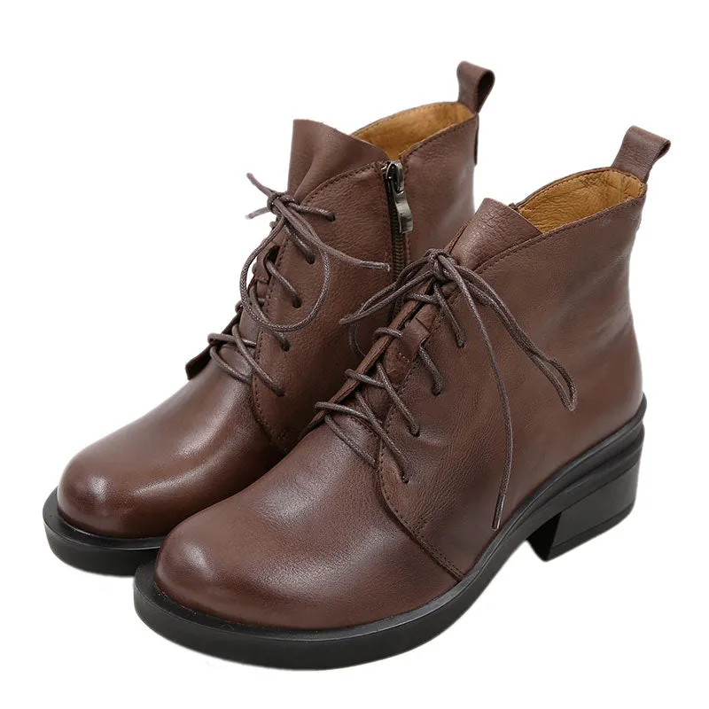 Leather British Comfortable Women Boots| Gift Shoes