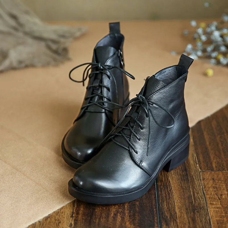 Leather British Comfortable Women Boots| Gift Shoes