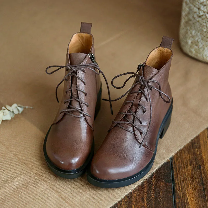 Leather British Comfortable Women Boots| Gift Shoes