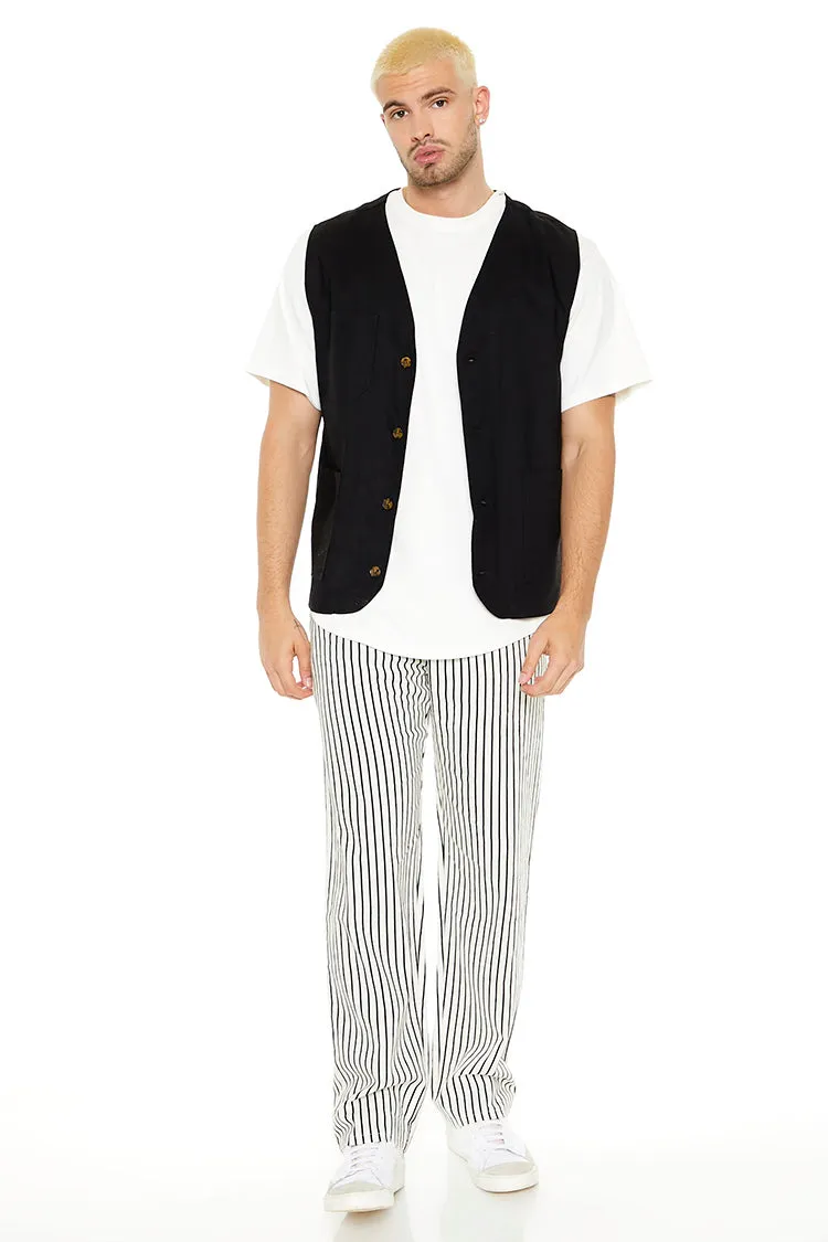 Linen Button Front Vest