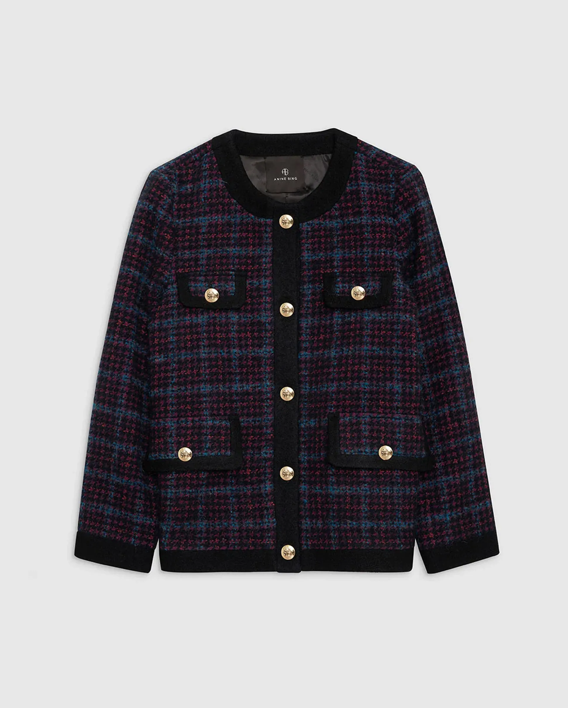 LYDIA TWEED JACKET / BLUE AND RED