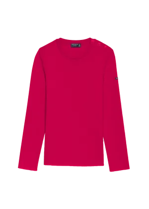 MAREE - Soft Wool Breton Sweater for Women | Slim Fit (MAGENTA POP / ELECTRIC BLUE)