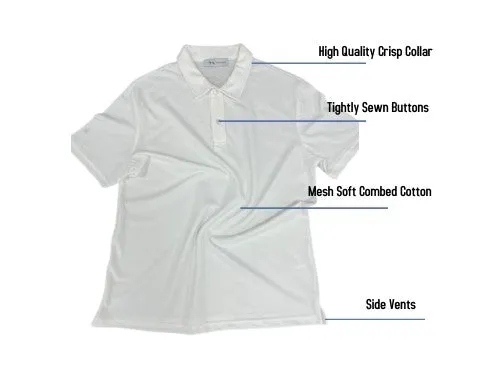 Men's Polo Moisture Wicking 2-button T-Shirts