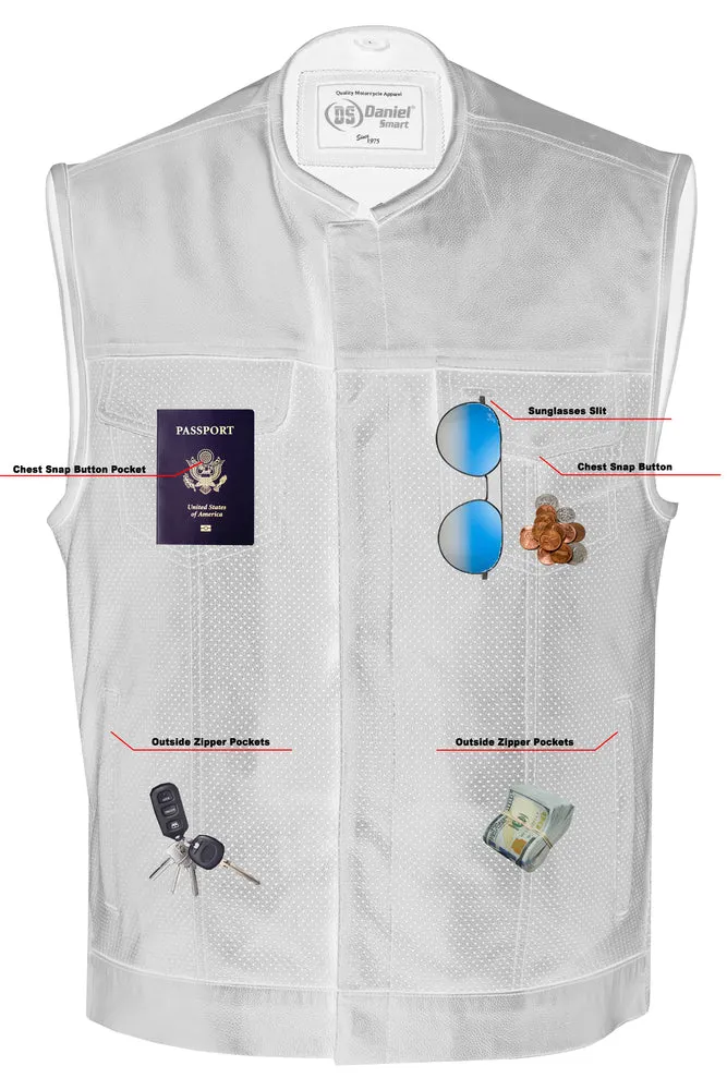 MEN’S PREMIUM PERFORATED SINGLE BACK PANEL CONCEALMENT VEST W/O COLLAR