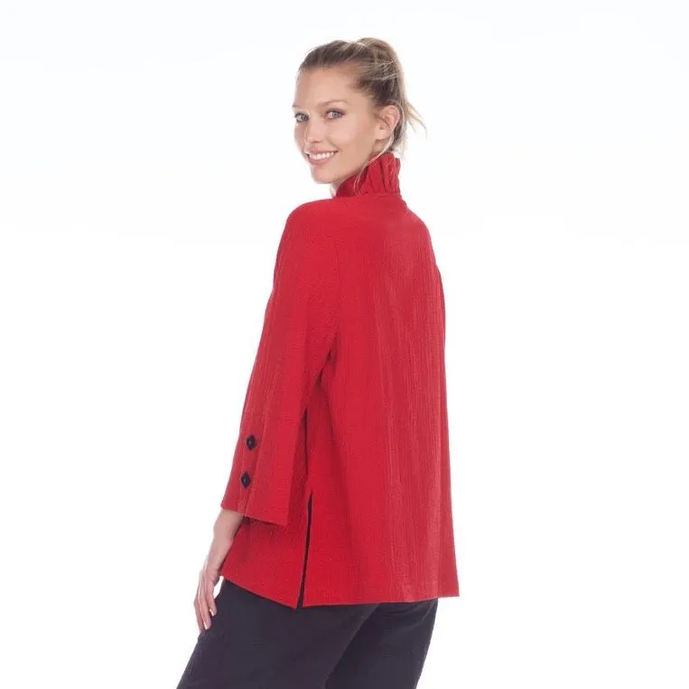 Moonlight by Y&S Ruffle Collar Jacket in Red -  2449-NP-RD