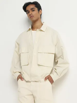 Nuon Off-White Relaxed-Fit Jacket