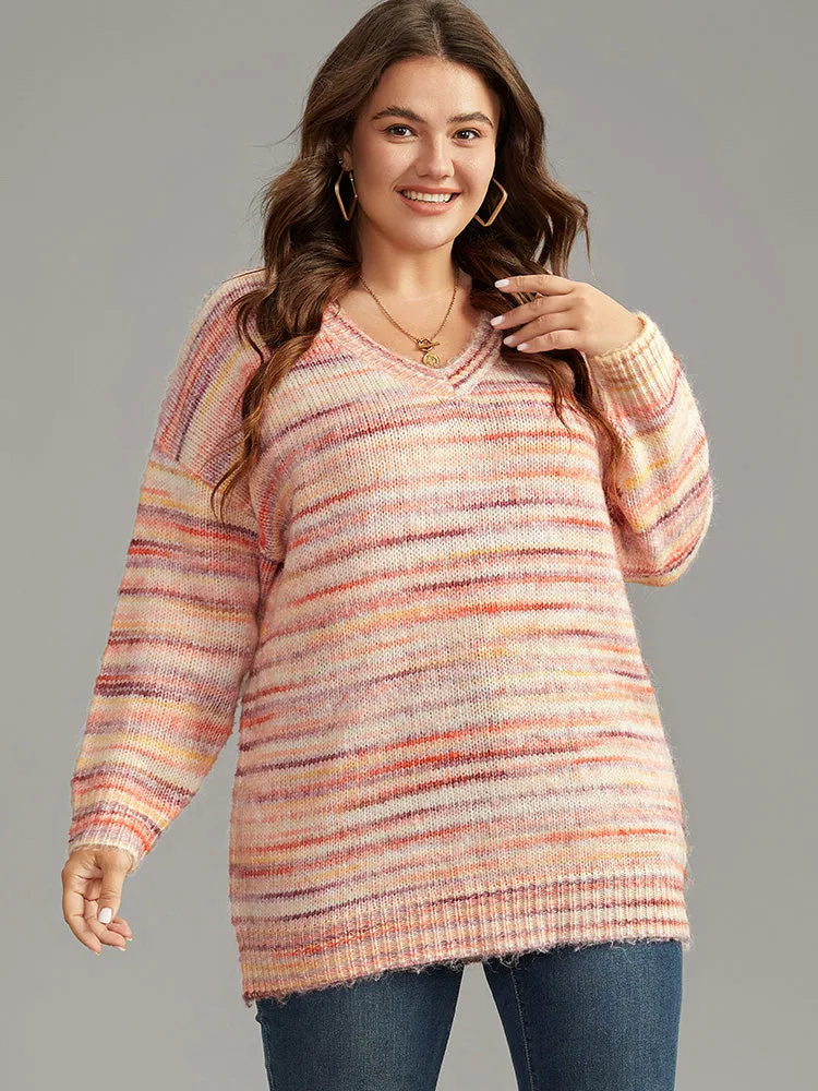 Ombre Heather Drop Shoulder Pullover