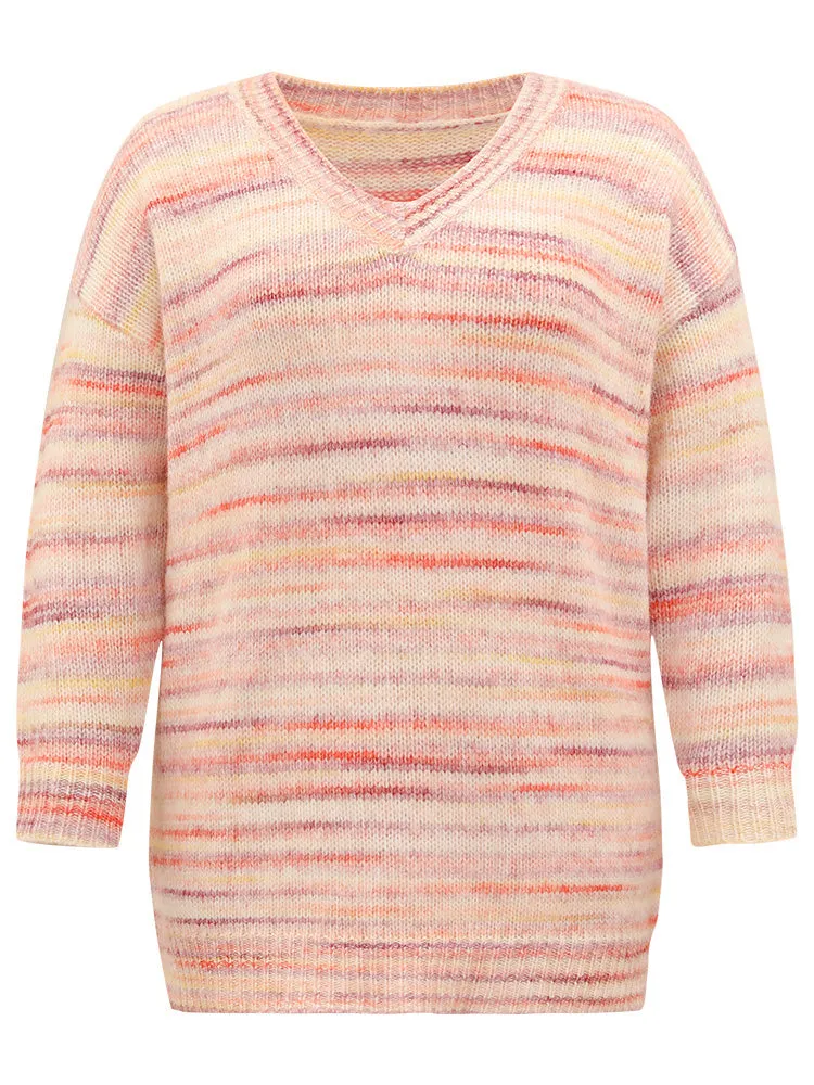 Ombre Heather Drop Shoulder Pullover