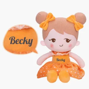 Personalized Playful Orange Doll