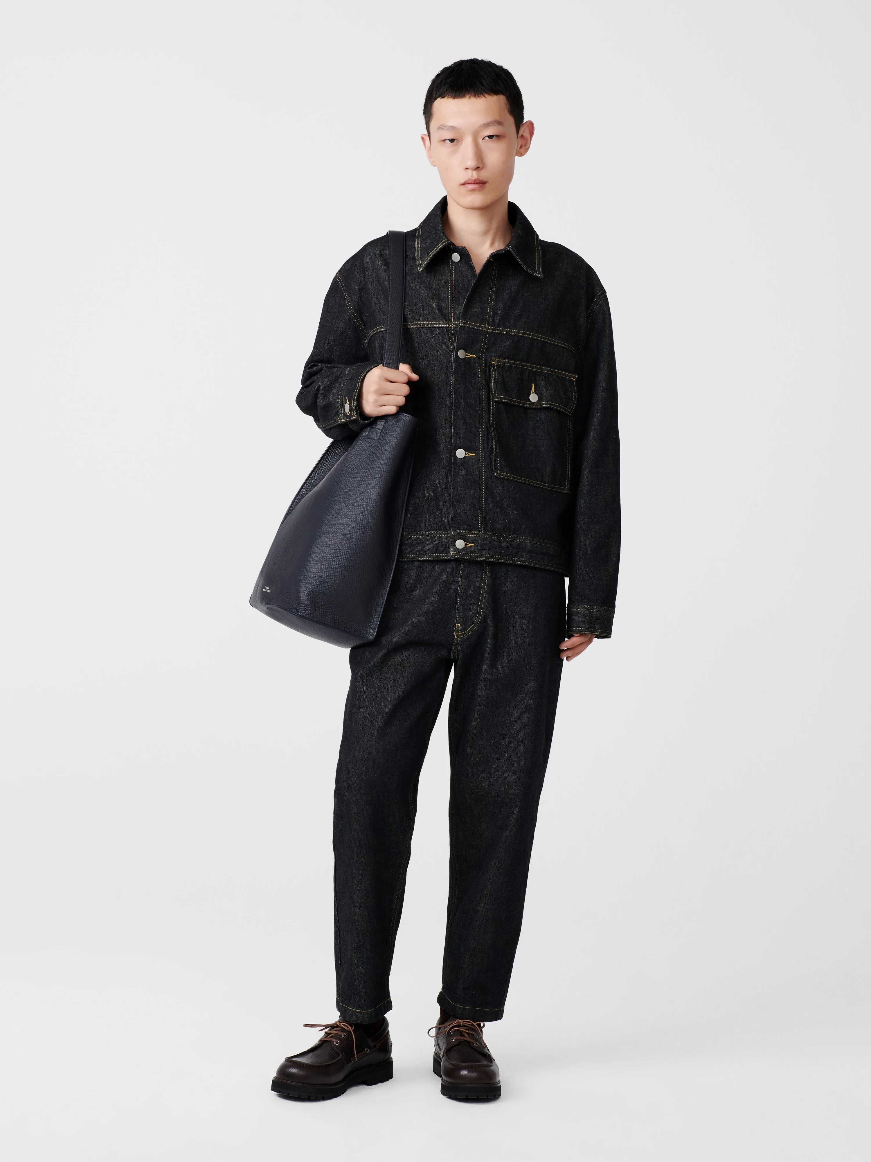 Petar Italian Denim Jacket in Black