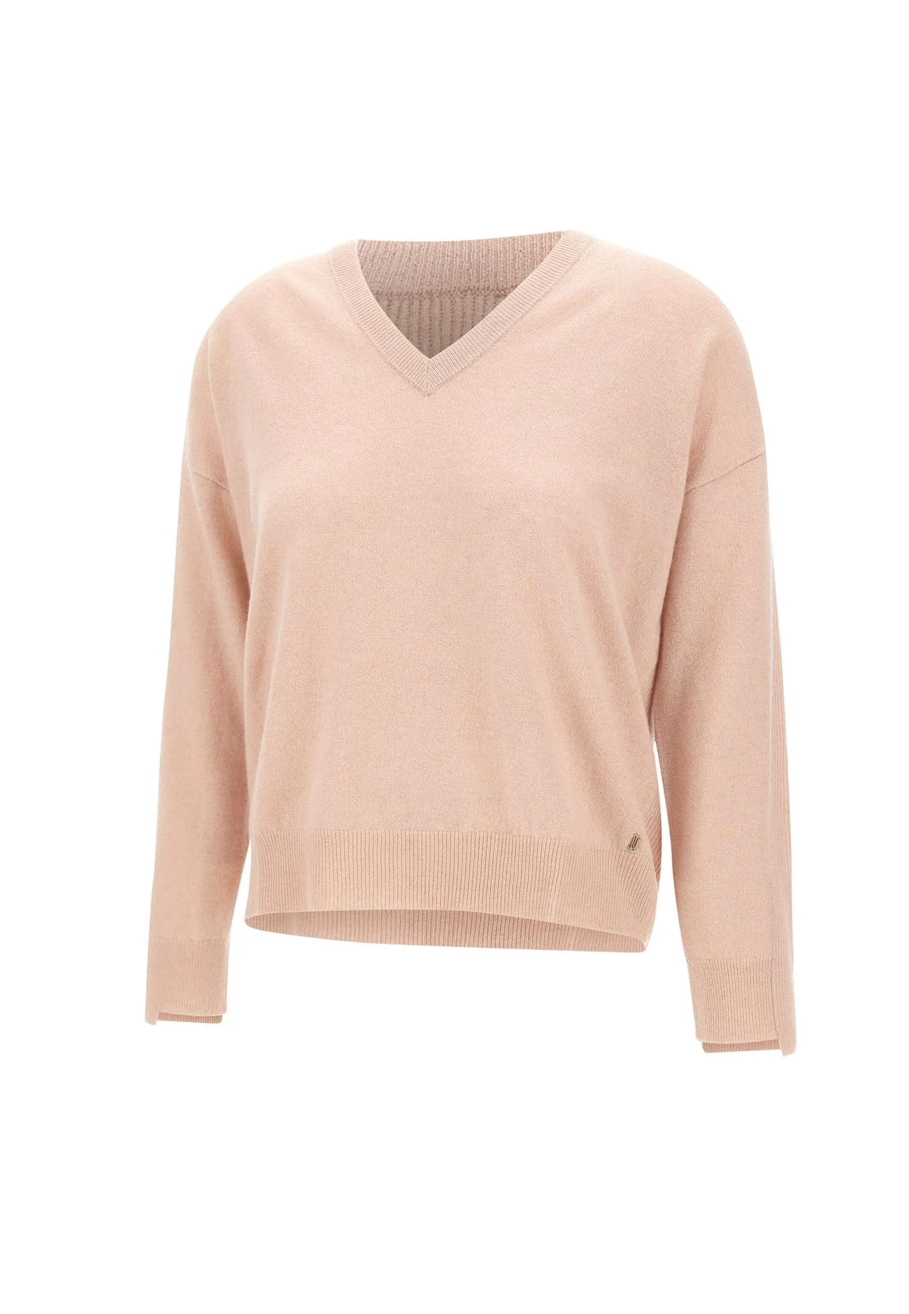 Pink Wool and Cashmere V-Neck Sweater