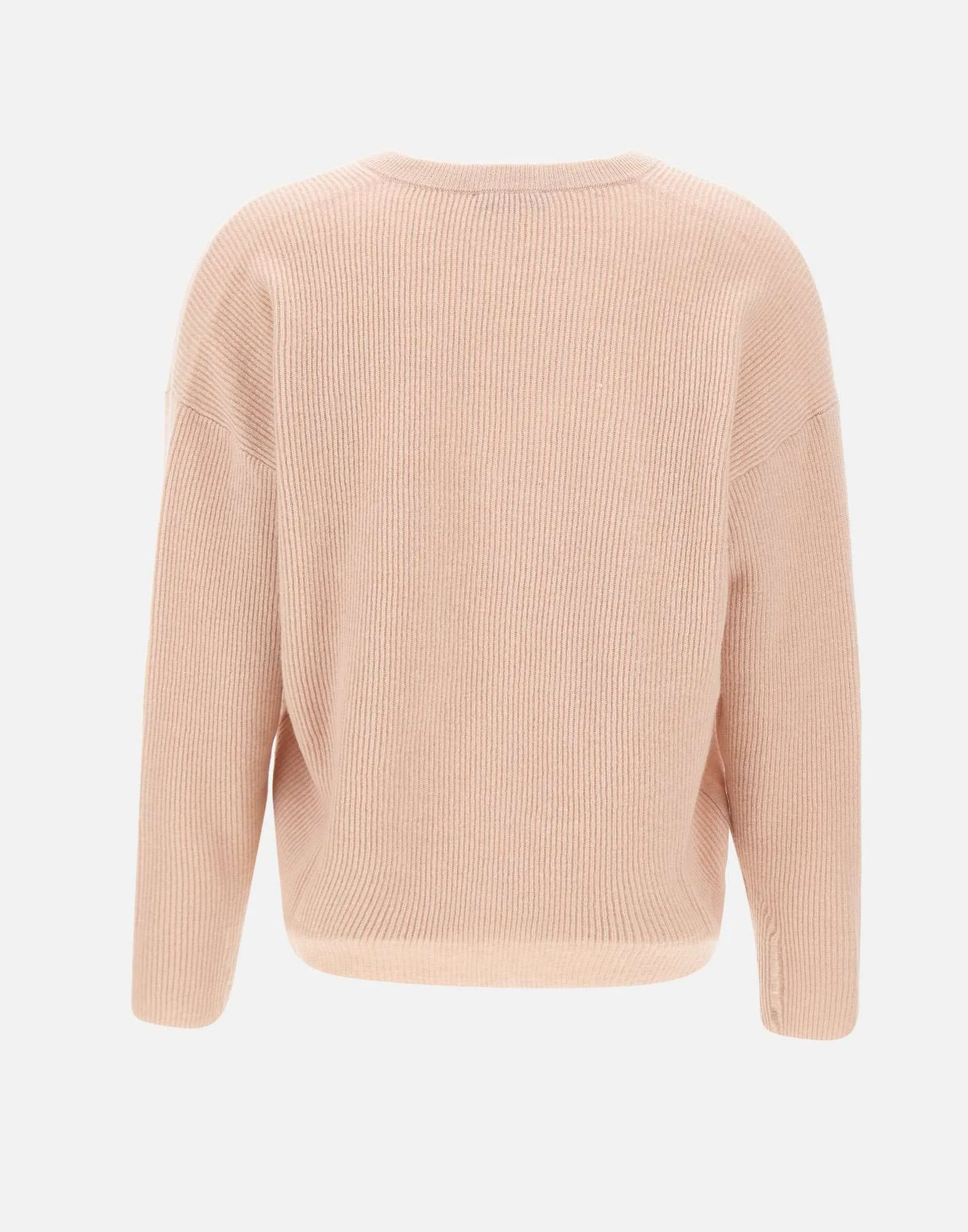 Pink Wool and Cashmere V-Neck Sweater