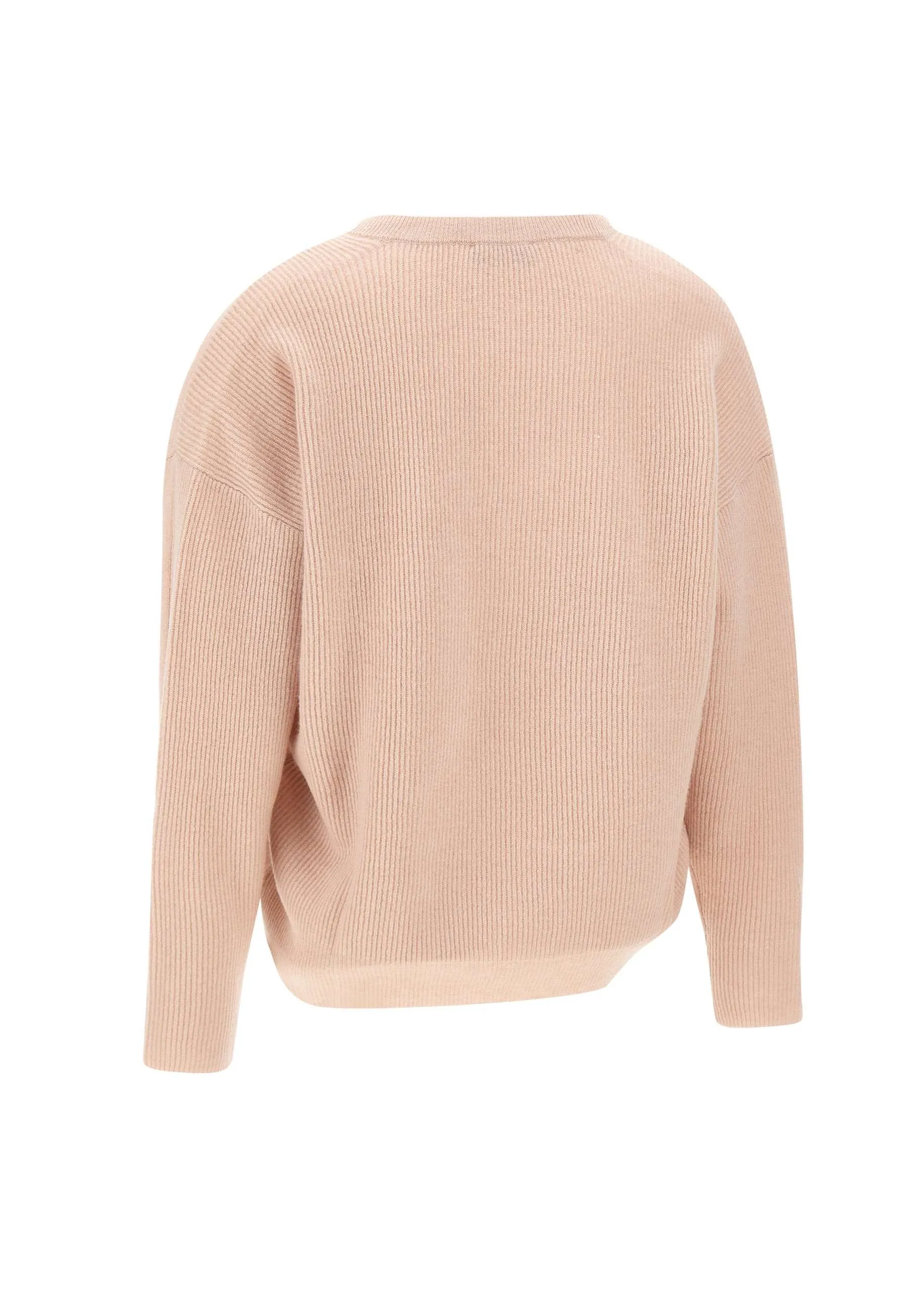 Pink Wool and Cashmere V-Neck Sweater