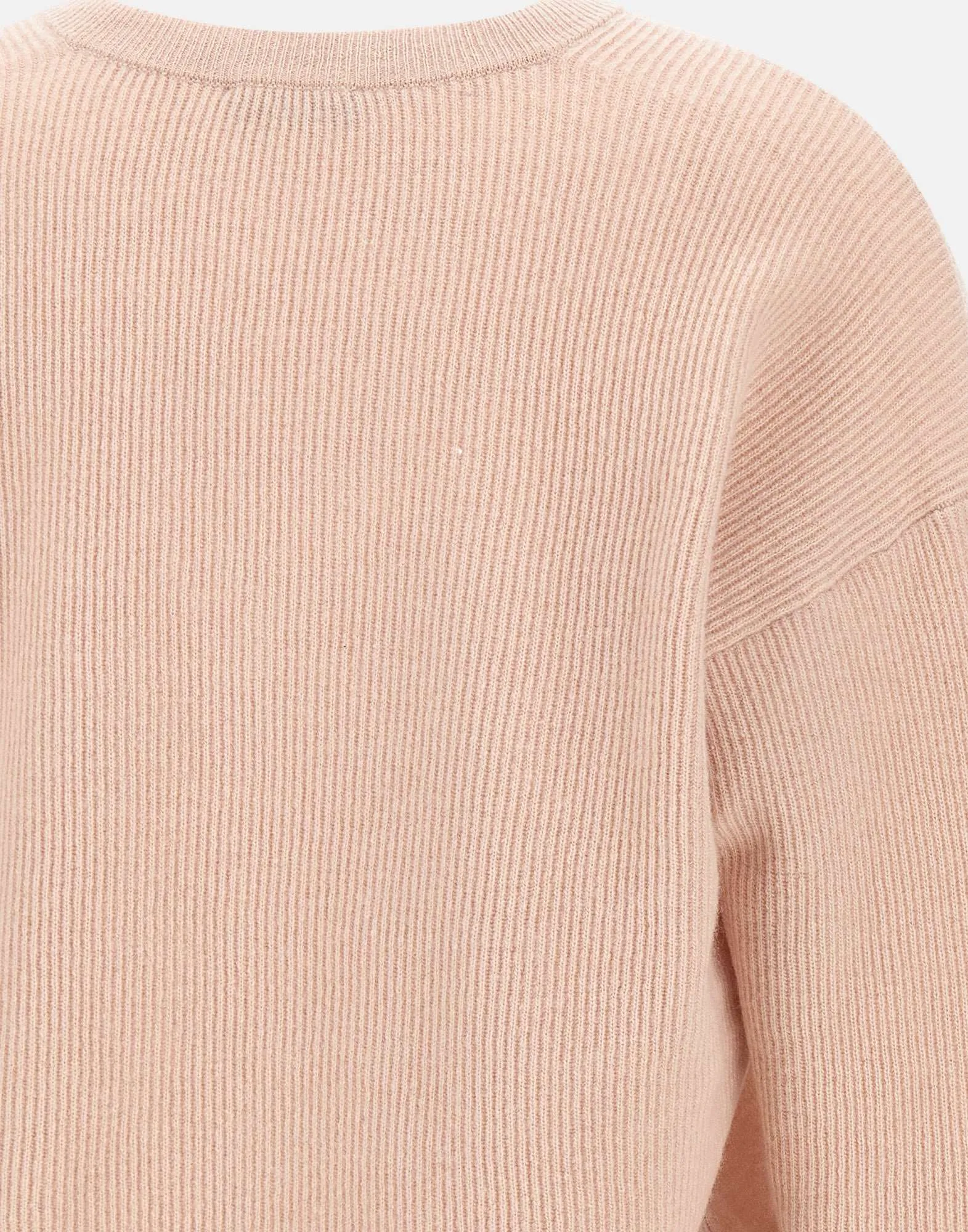 Pink Wool and Cashmere V-Neck Sweater