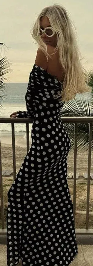 Playful Polka Dot Mermaid Dress